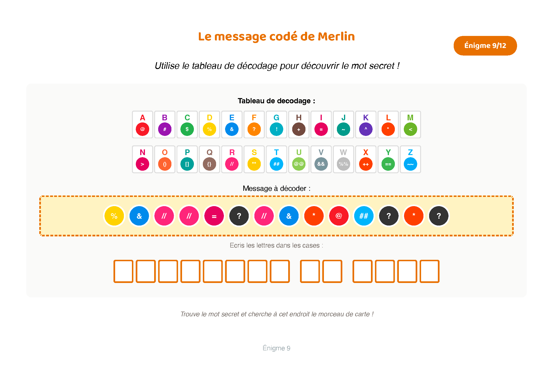 Exemple d'énigme initiales cachées avec images magiques