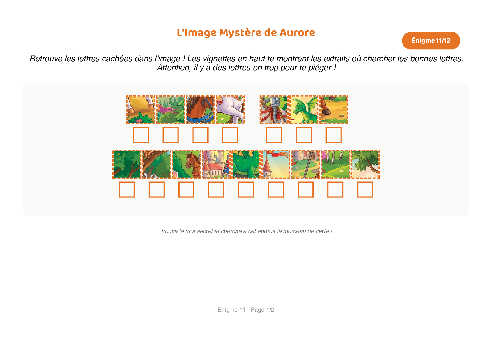 Exemple d'énigme initiales cachées avec vignettes à deviner