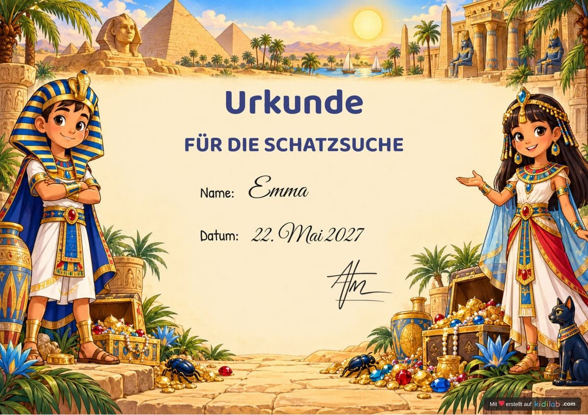 Urkunde, Thema Ägypten & Pharaonen