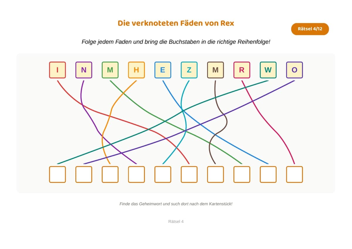 Verknotete Fäden, Thema Dinosaurier