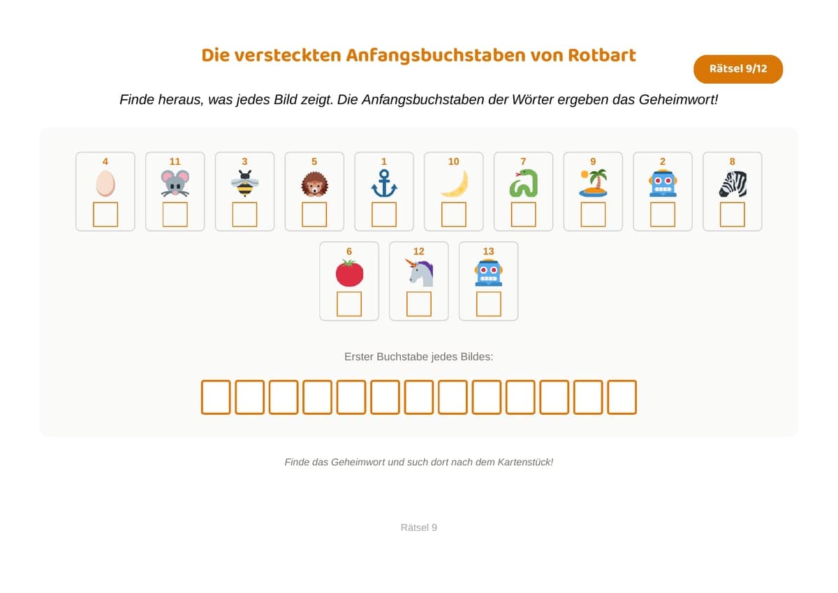 Erste Buchstaben, Thema Piraten