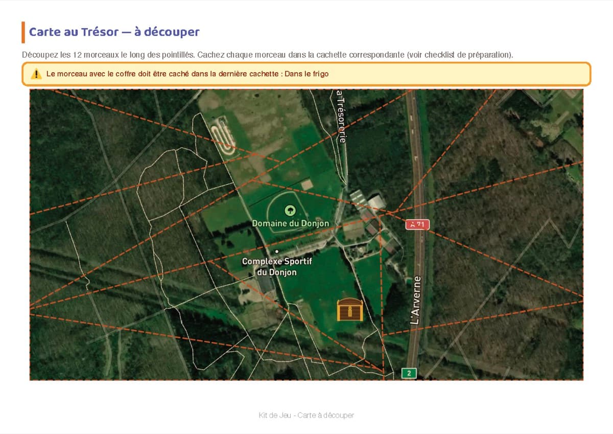 Carte au trésor Safari Animaux à imprimer
