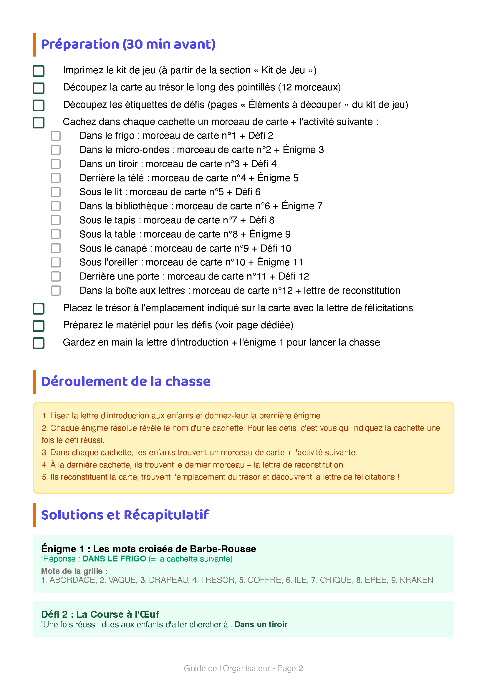 Guide d'organisation