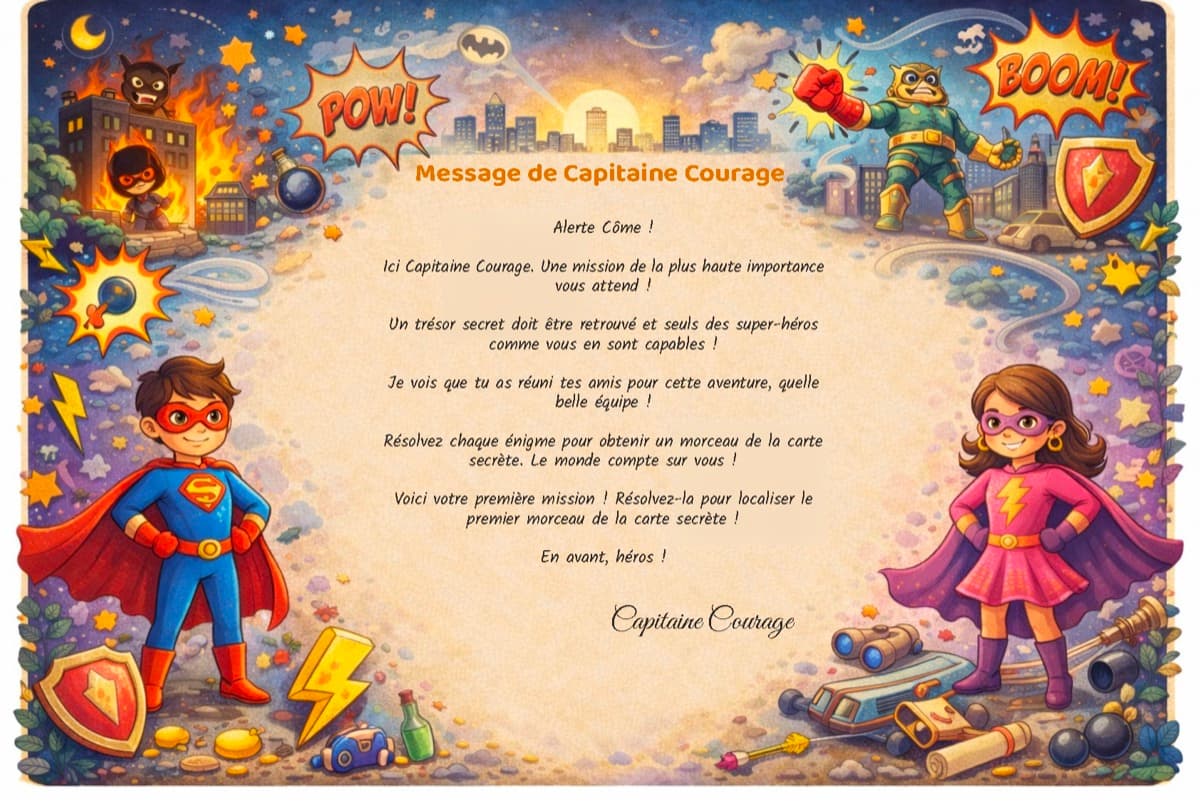 Lettre du Commissaire personnalisée au prénom de l'enfant