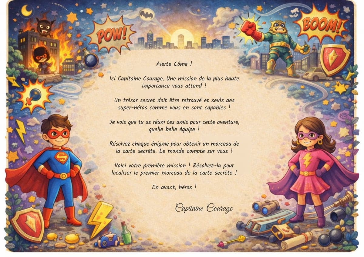 Lettre du Capitaine Courage personnalisée au prénom de l'enfant
