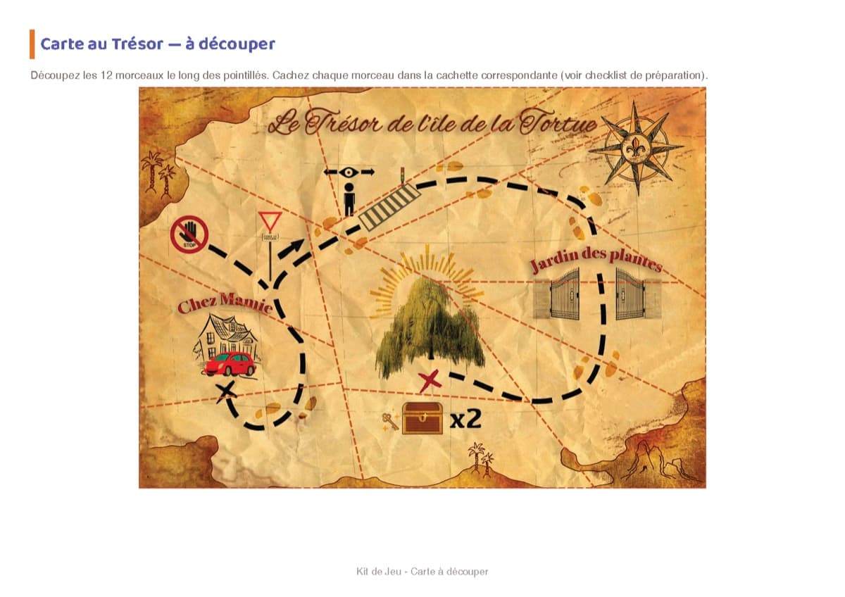 Carte au trésor Super-Héros à imprimer