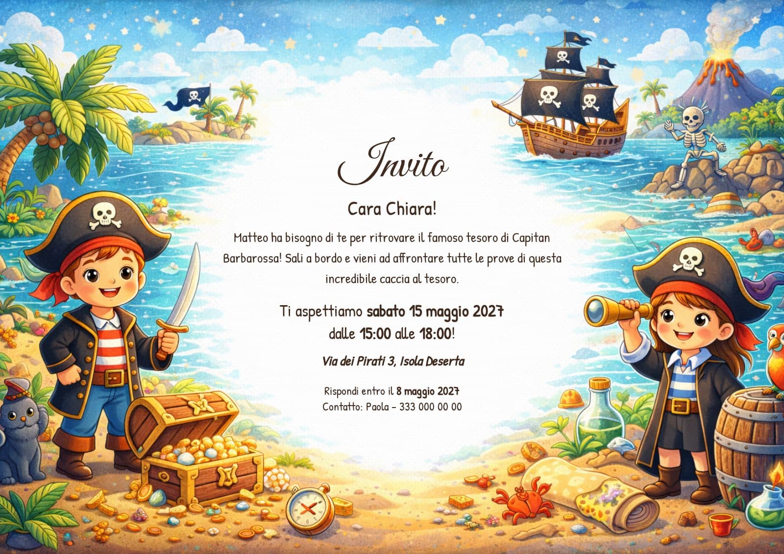 Invito, tema Pirati