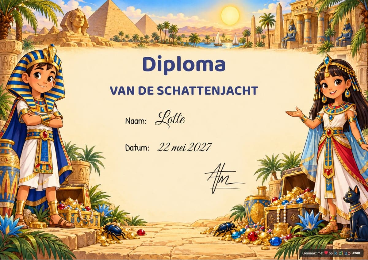 Diploma, thema Egypte & Farao’s