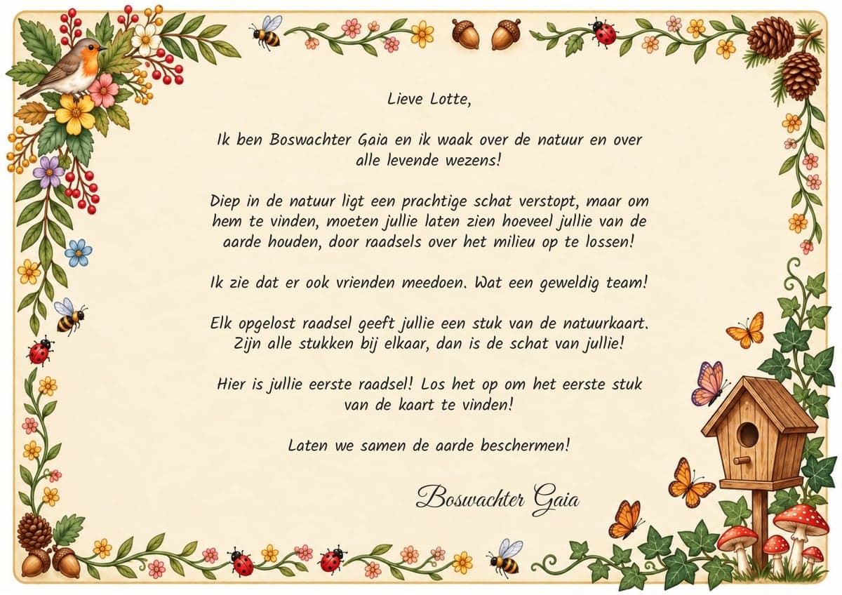 Welkomstbrief, thema Natuur & Milieu